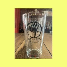 image of Pint Glass with Hawks and Reed Logo