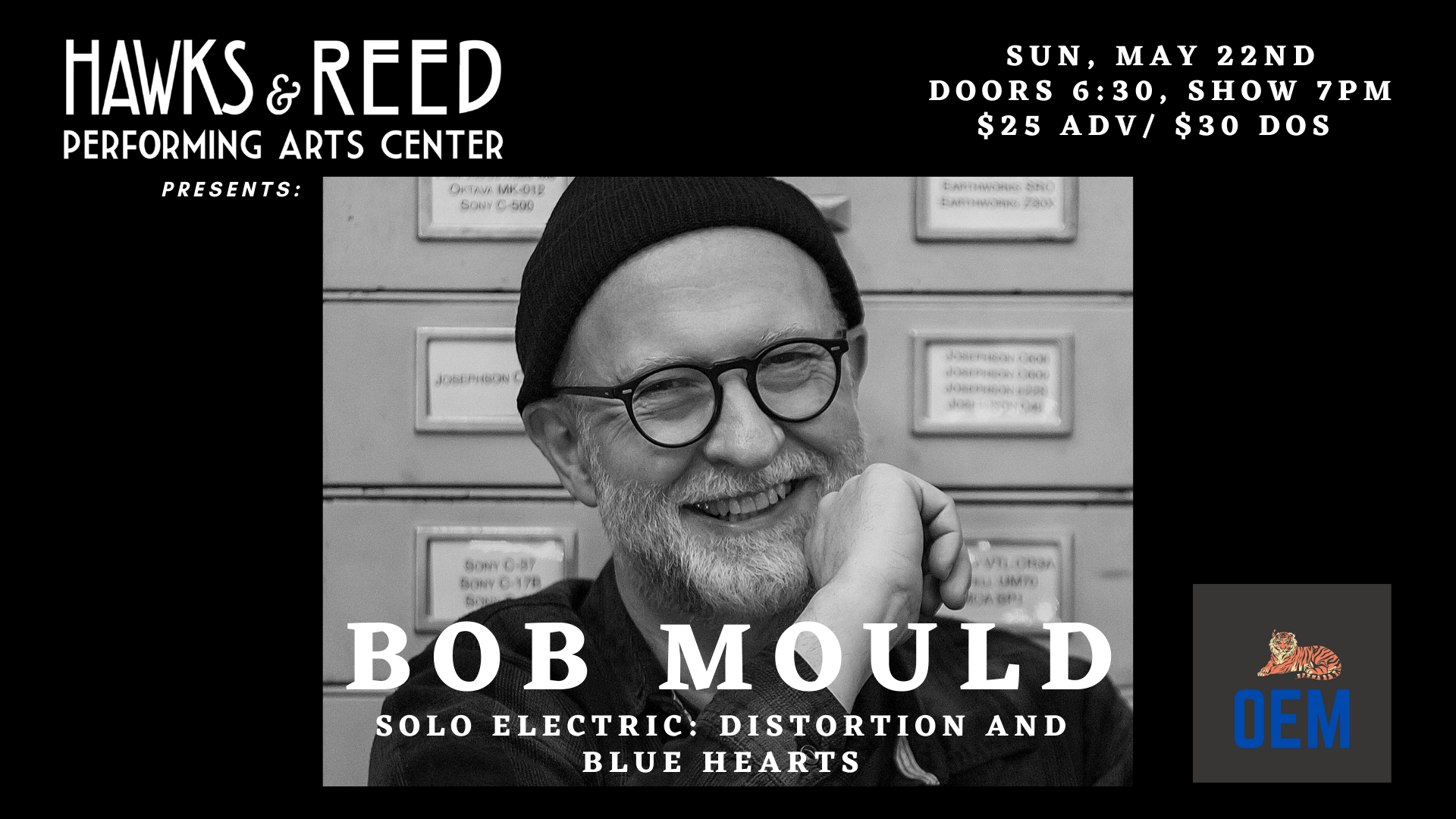 Bob Mould Solo Electric: Distortion and Blue Hearts at Hawks and Reed!