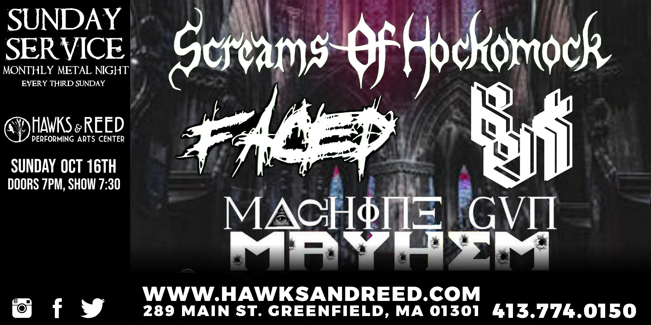 Sunday Service: Metal Night ft. Faced / Screams of Hockomock / Machine Gun Mayhem / Bent