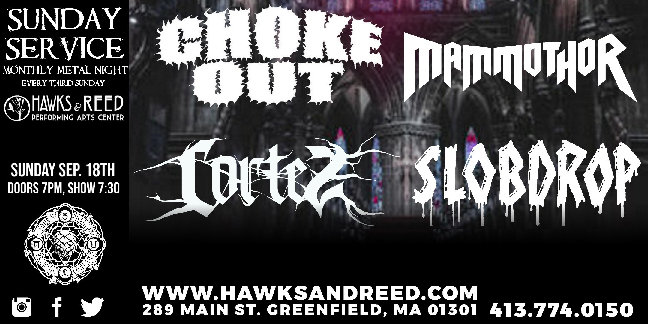 Sunday Service Metal Night Ft. Choke Out / Mammothor / Cortez / SLOB DROP