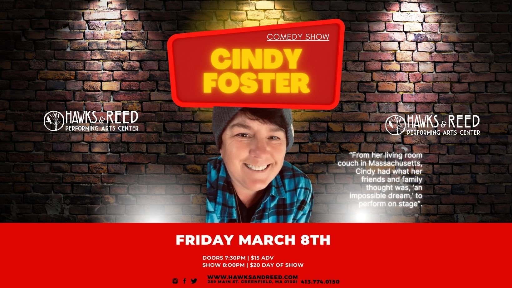 Cindy Foster: Comedy Show Live at Hawks&Reed